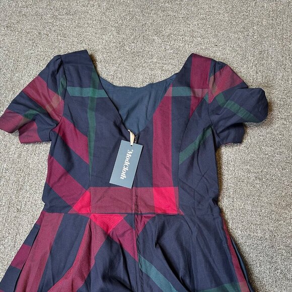 NWT ModCloth I Rest My Grace Plaid Midi Fit & Flare Retro Dress Size 10 - Picture 9 of 9